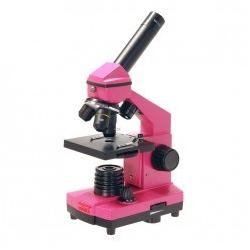 Микроскоп школьный Эврика 40х-400х в кейсе (фуксия), арт. 25449