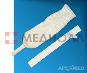 Катетер урологический мужской наружный с липкой лентой, размер L, Apexmed, арт. 0304-03-01