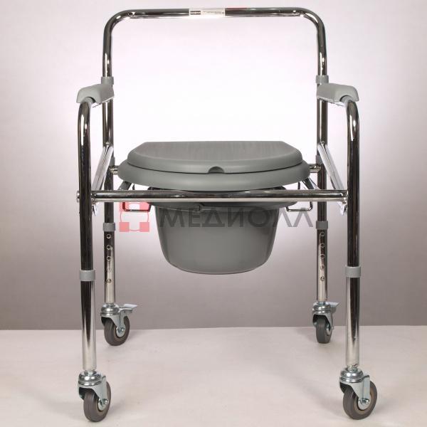 Кресло с санитарным оснащением складное четырехколесное Ergoforce E 0805