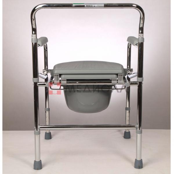 Кресло-туалет (стул с санитарным оснащением) складное со спинкой Ergoforce E 0801