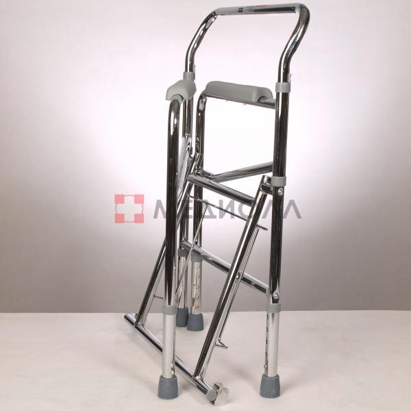 Кресло-туалет (стул с санитарным оснащением) складное со спинкой Ergoforce E 0801