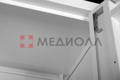 Медицинский металлический двухстворчатый шкаф-витрина (стекло/металл) серии 
