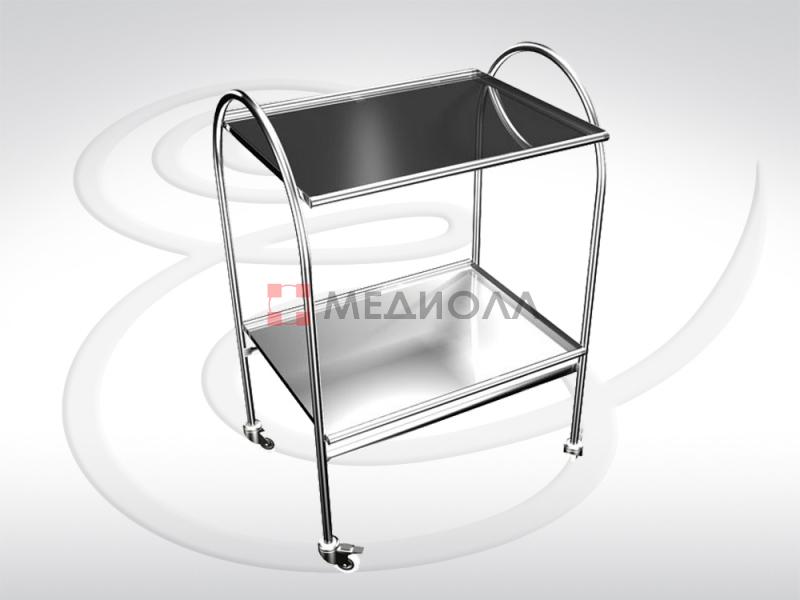 Стол инструментальный (2 полки нержавеющая сталь и стекло) СИ 2-01 (НС)