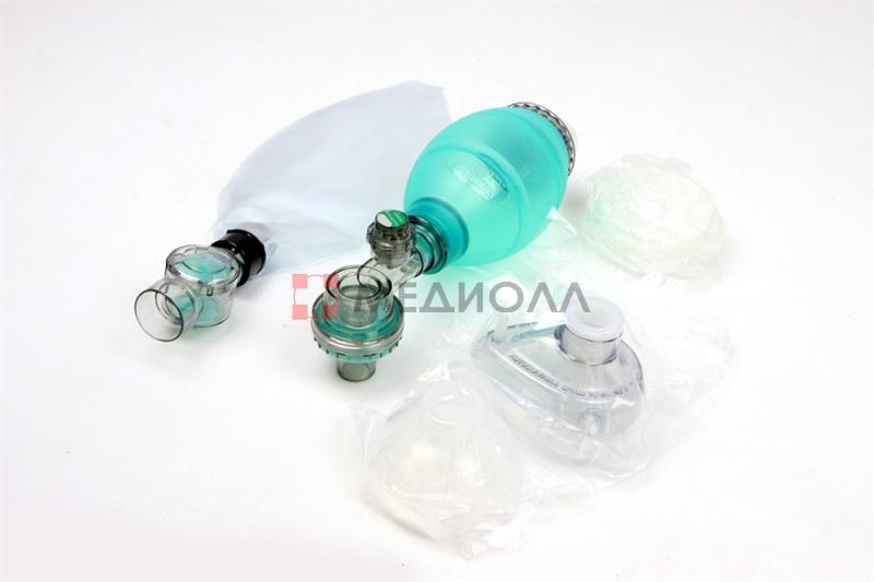Комплект дыхательный для ручной ИВЛ (мешок дыхательный силиконовый типа "Амбу" с двумя масками, многоразовый, автоклавируемый):детский, арт. 484