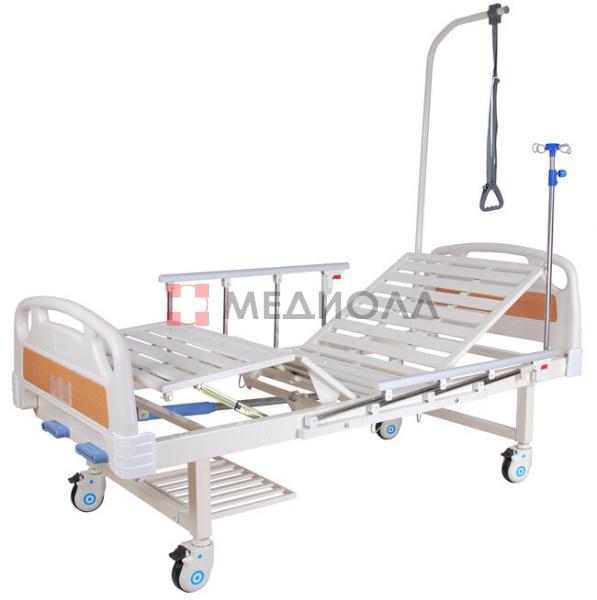 Кровать механическая Med-Mos Е-8 (ММ-2014Н-00) (2 функции) с полкой и столиком
