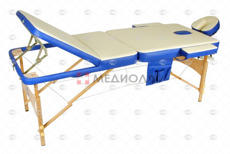 Массажный стол складной деревянный Med-Mos JF-AY01 (PW3.20.12A) 3-х секционный М/К
