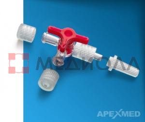 Изделия APEXMED для инфузионных систем: краник трёхходовой (красный винт), арт.0508-00-06