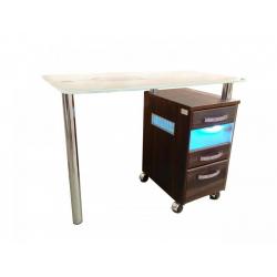 Маникюрный стол со стеклянной столешницей и УФ-блоком