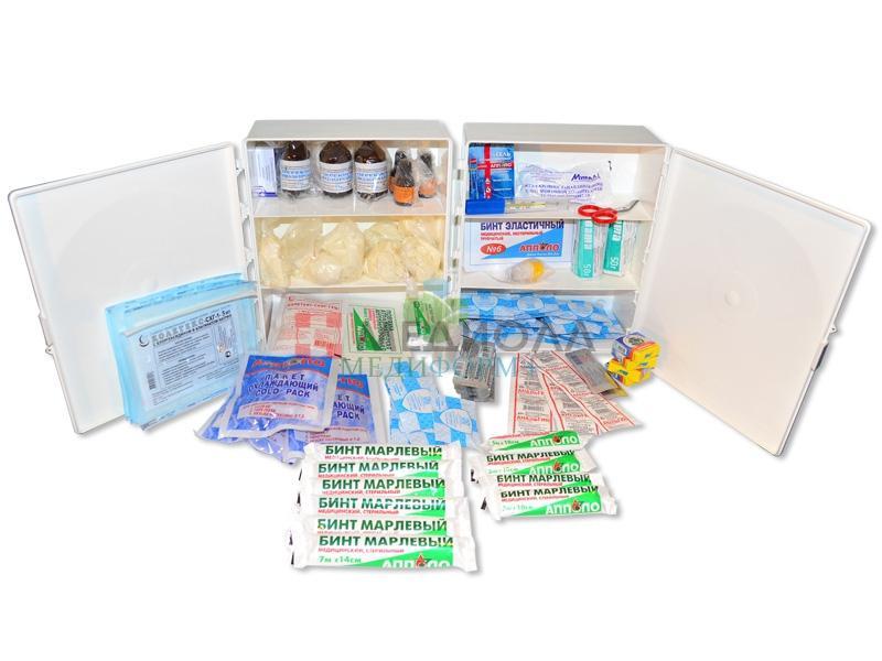 Аптечка коллективная для предприятий торговли и питания в пластиковом шкафу