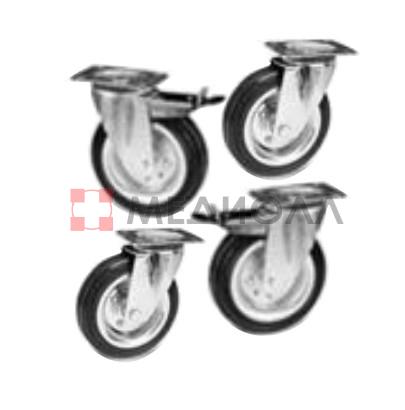Комплект колес (2 - с тормозом) d 100мм - комплектующие для кроватей